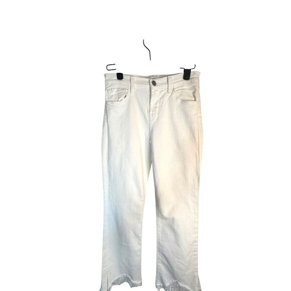 J Brand Selena Size 24 White Cropped Jeans With Lace Hem - Picture 14 of 16